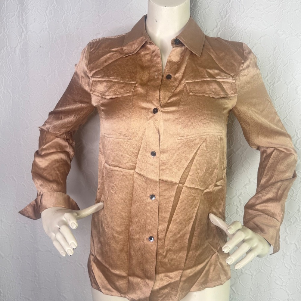 Derek Lam 10 Crosby Satin Button Down Blouse